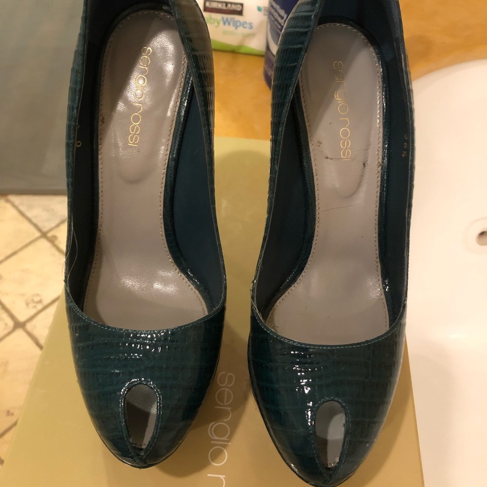 Sergio Rossi platform peep toe heels